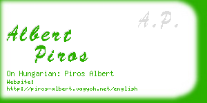 albert piros business card